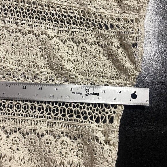 Cabi Capri Top #5026 Ecru Crochet Swim Cover Beach Resort Summer Vacation - Picture 13 of 14